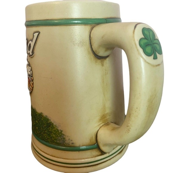 Budweiser Bud Vintage 1992 Leprechaun St. Patrick's Day Beer Stein Mug Shamr… - Picture 3 of 6